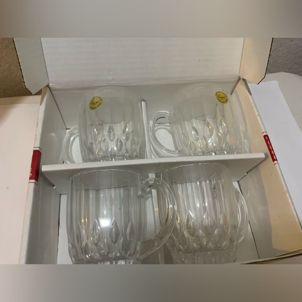 Paul Sebastian Cristal d’Arques Glassware Set of 4 Mugs France